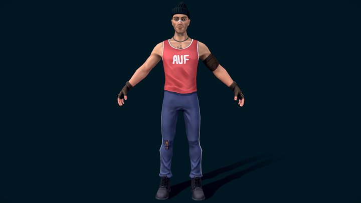 Lowpoly criminal element 3D Model