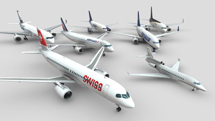 Airliner Mega Pack 1 [ Airbus - Boeing....] 3D Model