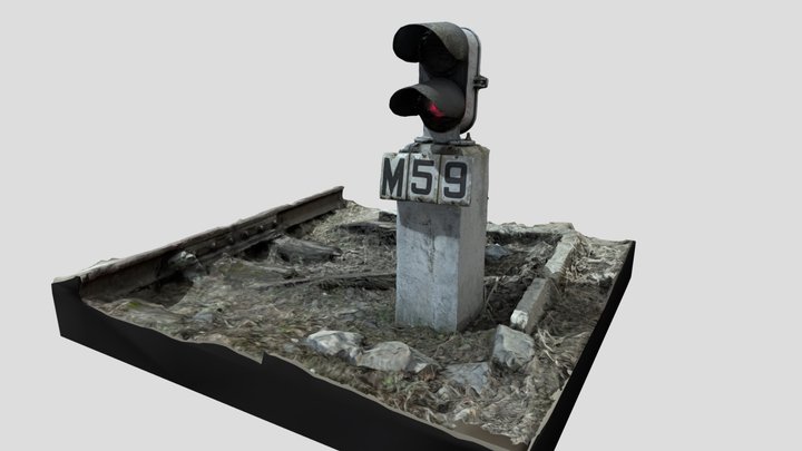 Railroad Traffic Light 3D Model