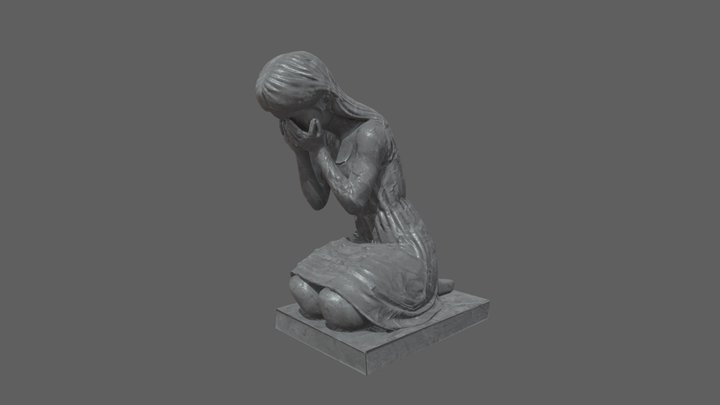 Crying girl statue 3D Model