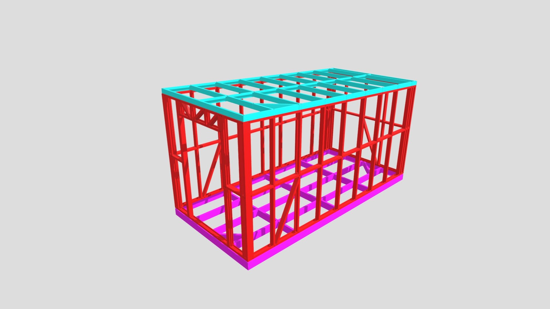 PW Shed 2.4m - 3D model by Steel Frames Direct & Go Tiny Frame Kits ...