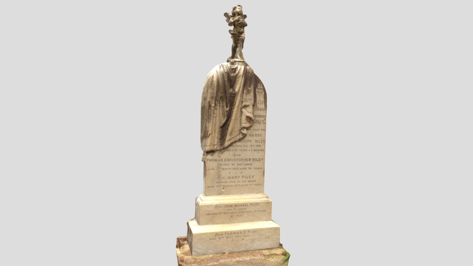Marble headstone - Rookwood Cemetery  Sydney.