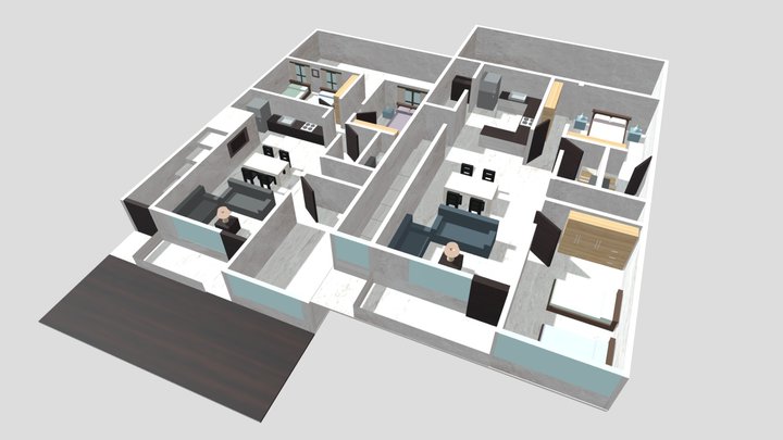 casa dos niveles 3D Model