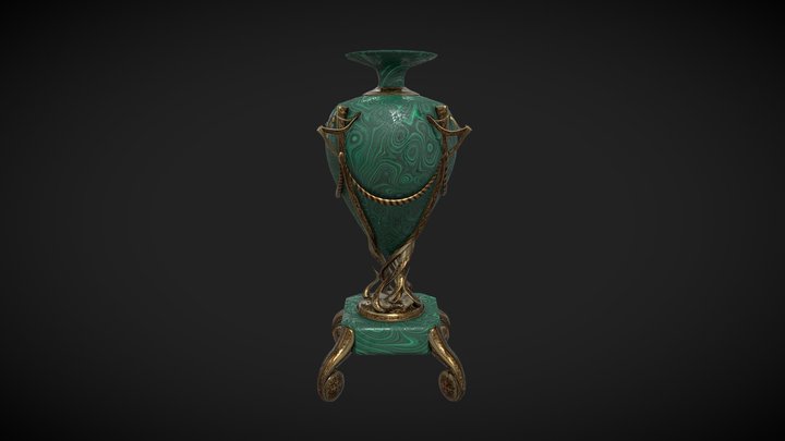 Antique Malachite Vase 3D Model