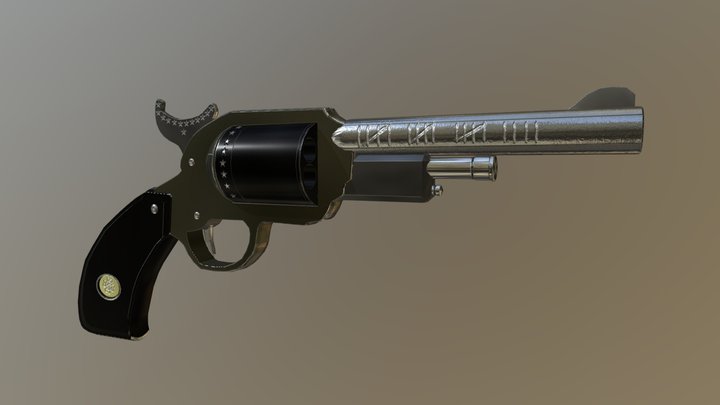 Western Revolver 45 3D Model