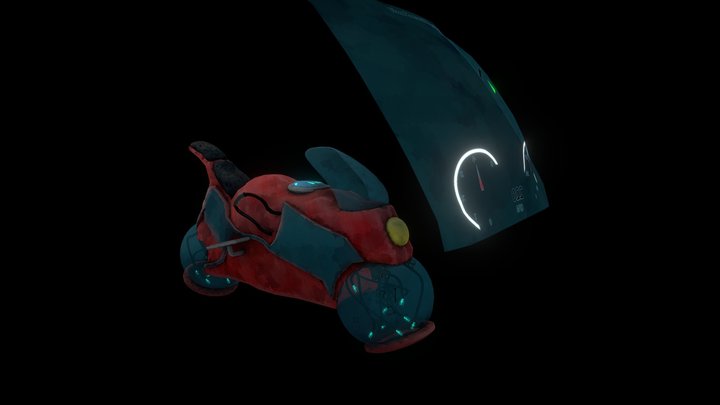 Futuristic Motorcycle Vehicle 3D Model