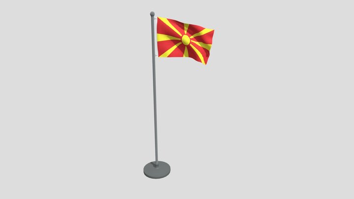 Animated Flag Of North Maceodnia – Kostenloses 3D-Modell STL
