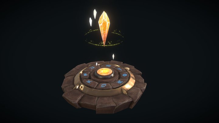 Floating crystal 3D Model
