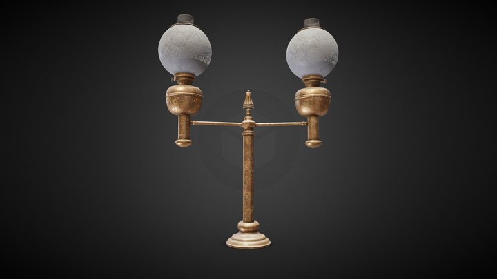 Ornate Oil Lamp 3D Model