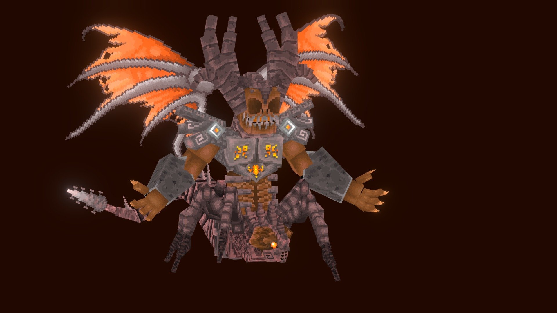 Minecraft Volcanic demon Boss - 3D model by cazfps (@cazfps) [7c79e2b]