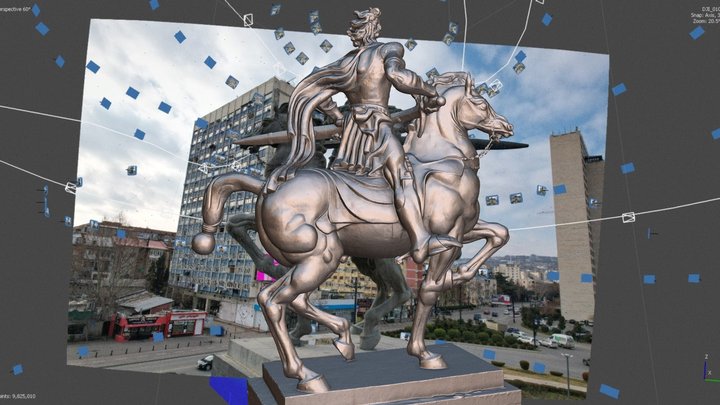 Giorgi Saakadze Statue  in Tbilisi, Georgia. 3D Model