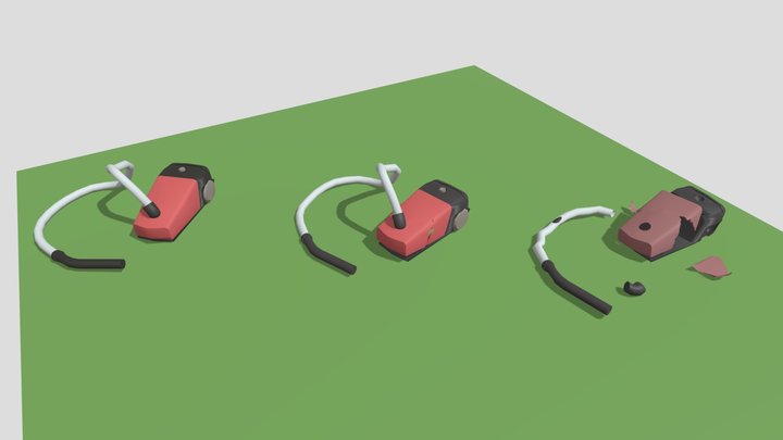 3 Versions Of The Vacuum Cleaner 3D Model