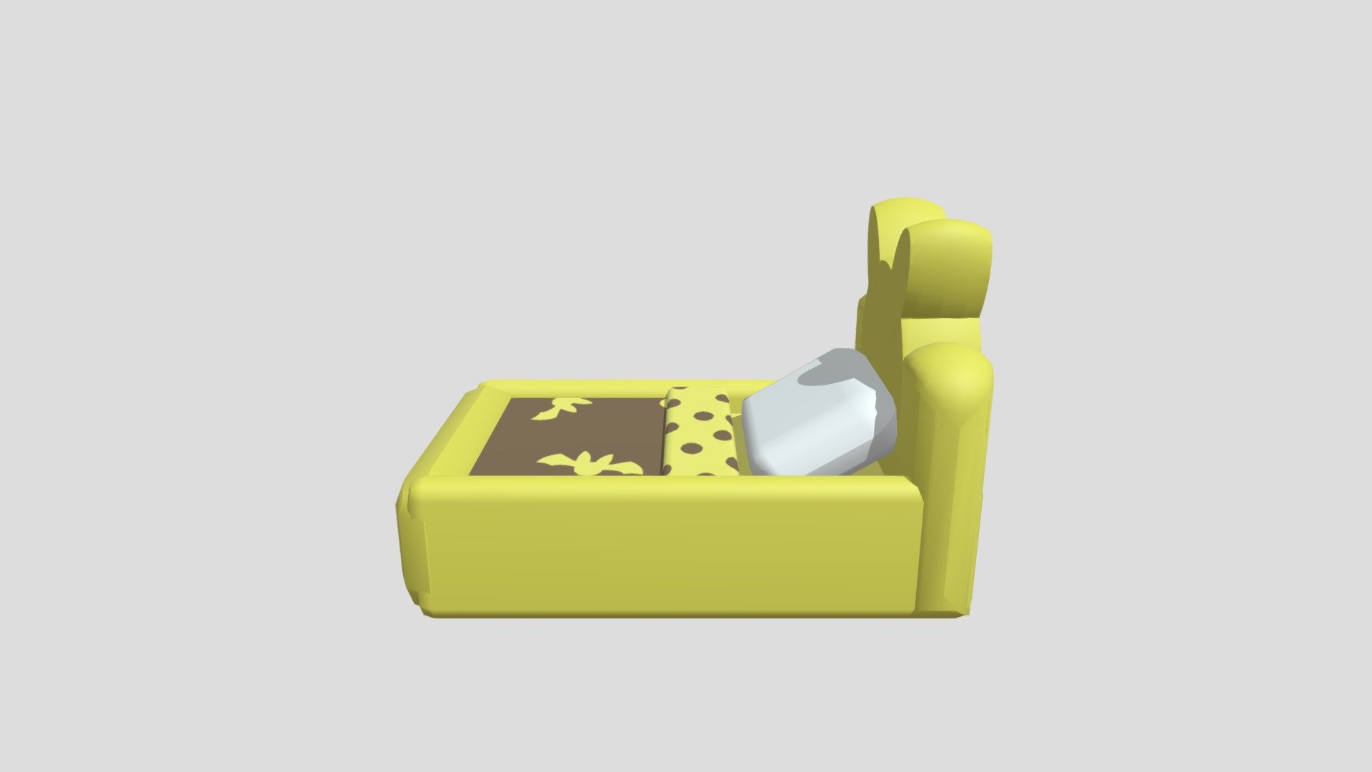 Toddler Bed Yellow 3D model by StephanieMusic [7c8250b] Sketchfab