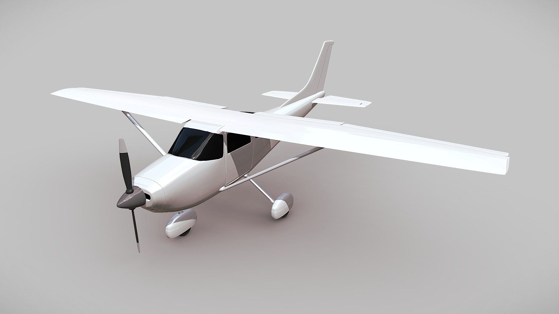 3D model Cessna 182 Skyline propeller plane - This is a 3D model of the Cessna 182 Skyline propeller plane. The 3D model is about a small white airplane.