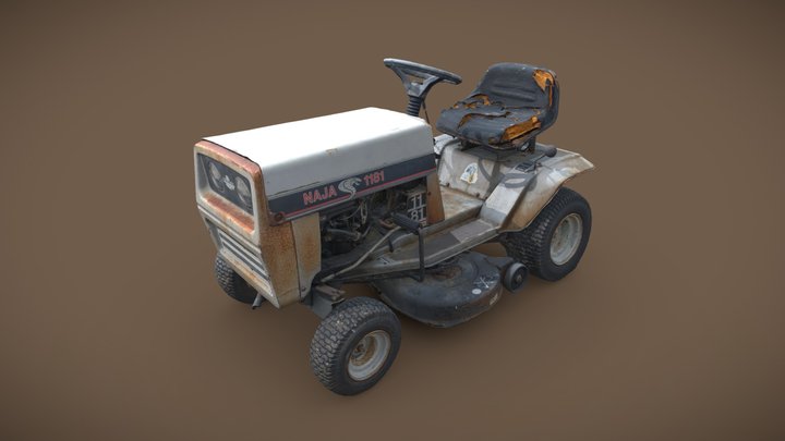 Old Tractor mower 3D Model