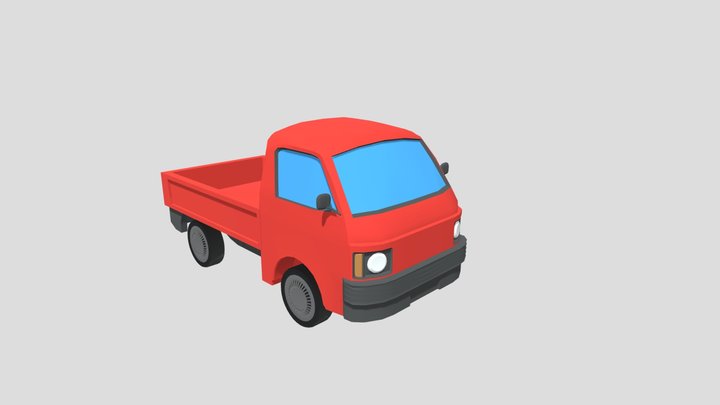 Low Poly Mini Truck (Truck Kun) 3D Model