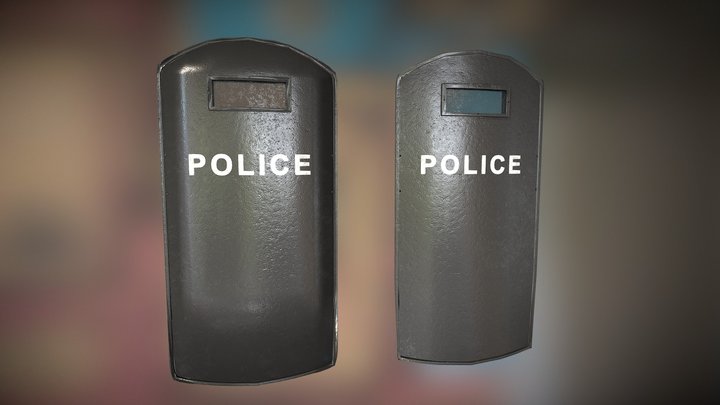 Police Shield PBR 3D Model