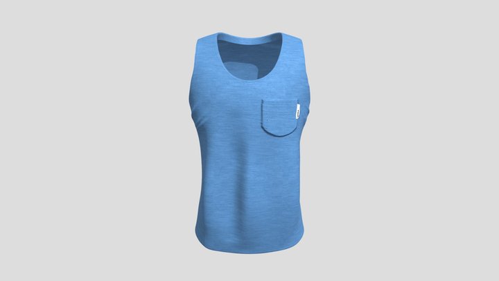 Sleeveless Blue Shirt 3D Model