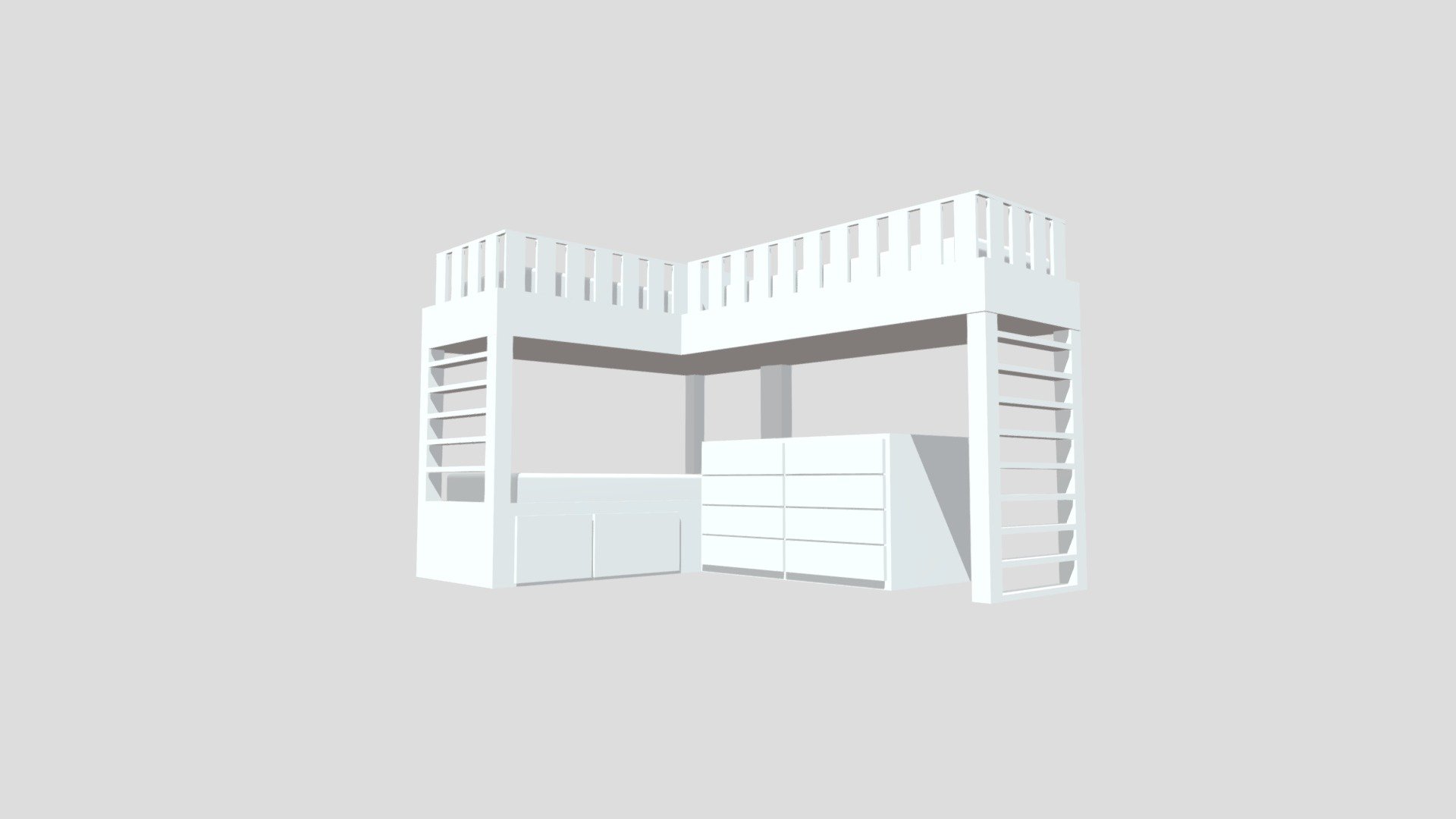 3 Bunk Beds Download Free 3d Model By Kilanisabatr [7c871f2] Sketchfab