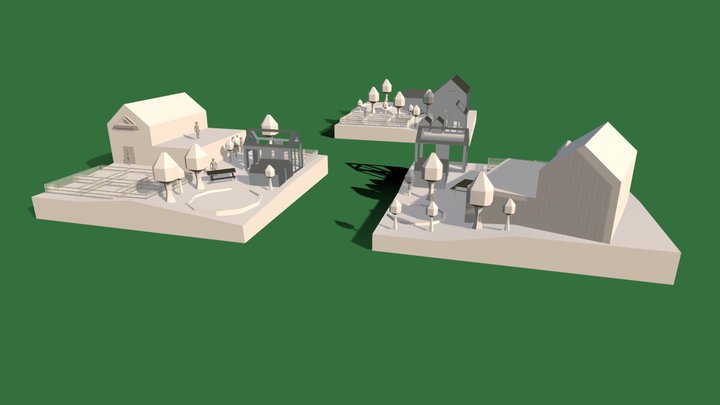 Grandma's House - Diorama and House Blockouts 3D Model