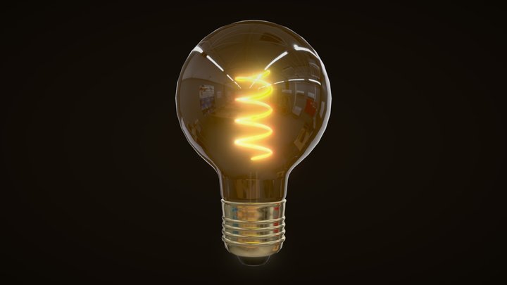 Retro Vintage Edison Lightbulb 3D Model