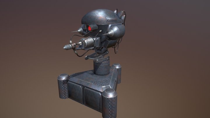 Fallout 3 Enclave Turret Game Asset 3D Model