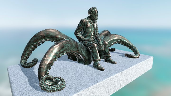 [HD] Jules Verne Statue / Estatua de Julio Verne 3D Model