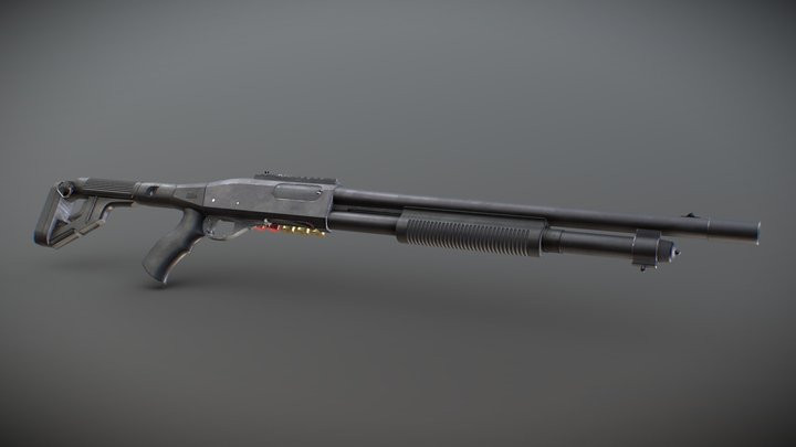 Remington 870 Tactical Shotgun 3D Model
