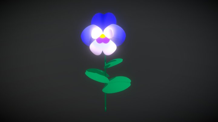 Wil Pansy (Blue) 3D Model
