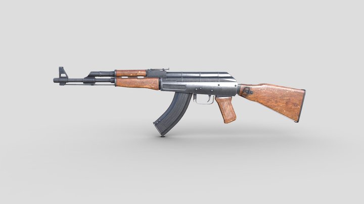10015 - AK 47 Gun 3D Model