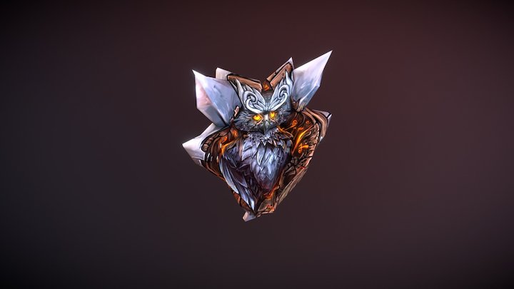 Owl Shield Animated 3D Model