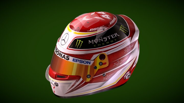 #123 F1 LH 2019 Bell racing helmet HP7 V1 3D Model