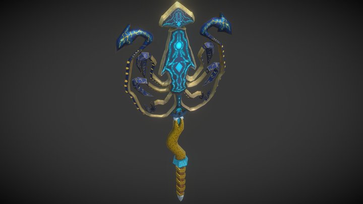 WoW Style Trident - Weaponcraft Assignement 3D Model