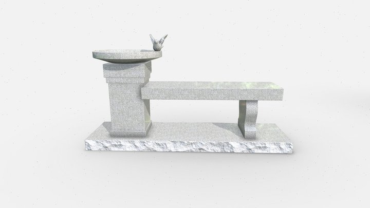 Bench Pedestal #1646 (72"base) G603 3D Model
