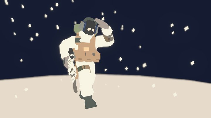 Sniper lost in the snow 3D Model