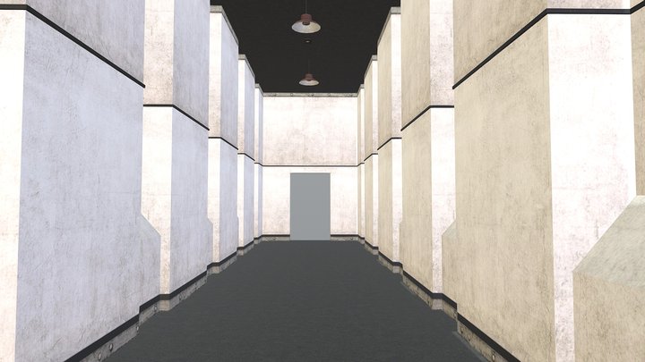 hallway 2 ways (room2_opt) - SCP:CB 3D Model
