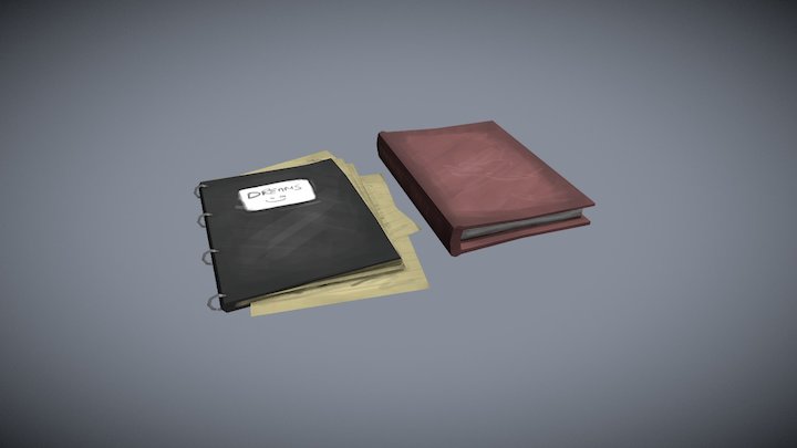 Handpainted Books 3D Model