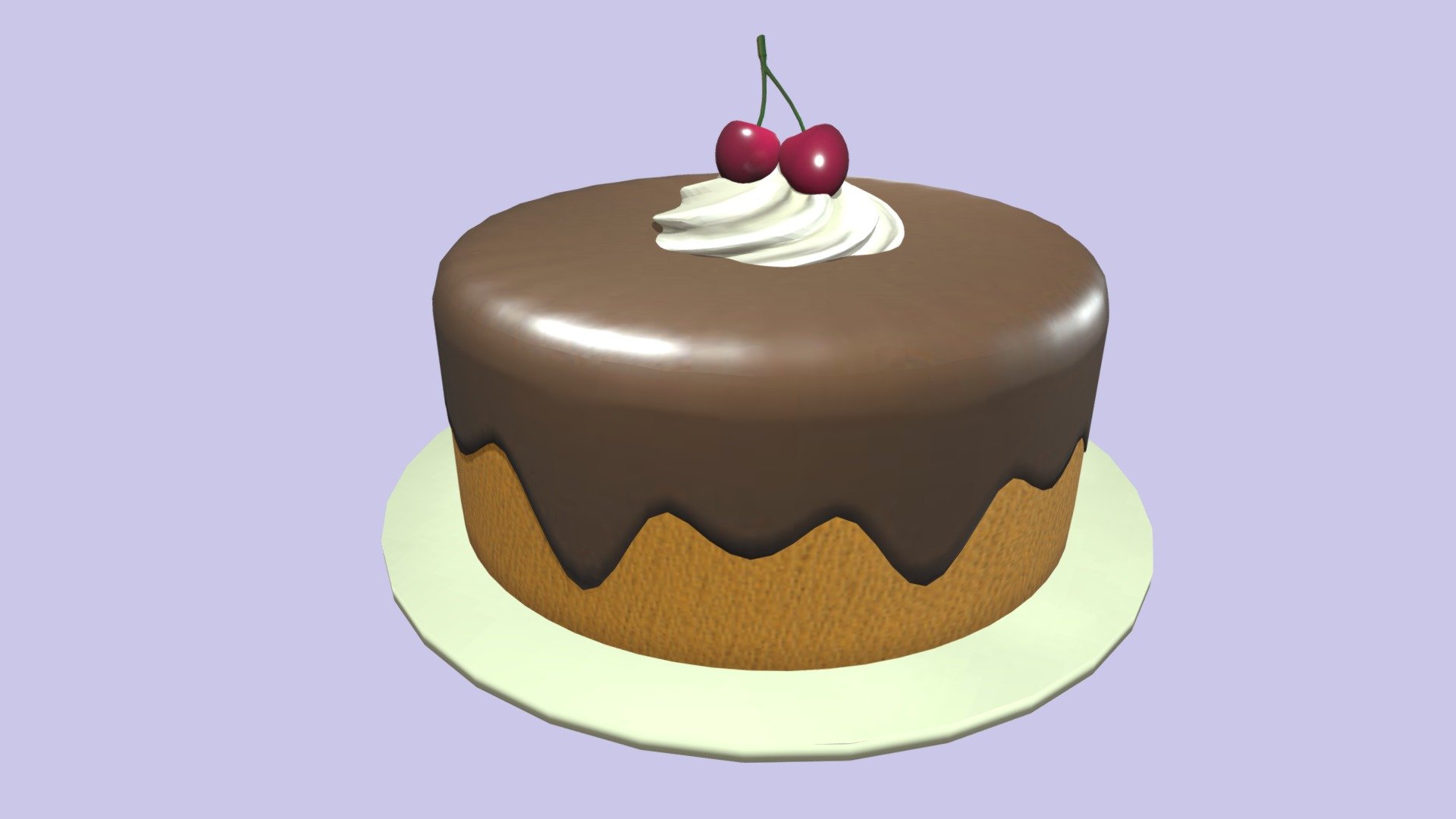 Cherry Chocolate Cake - 3D Model By Luart3d [7c94f82] - Sketchfab