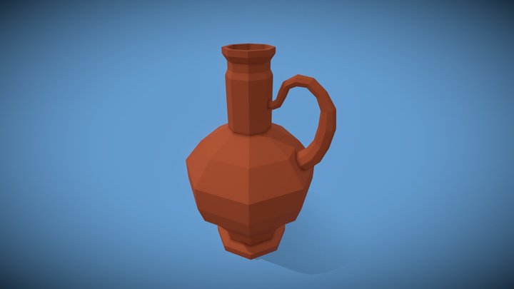 Low-Poly One-Handed Vase 3D Model