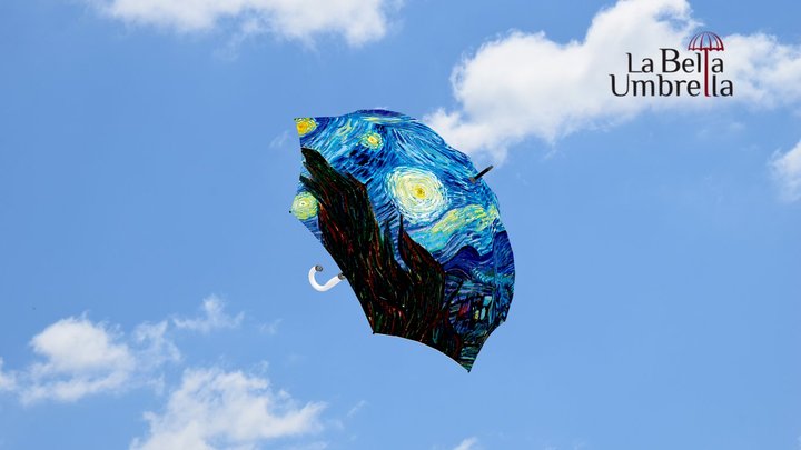 Van Gogh Starry Night Umbrella - Stick 3D Model
