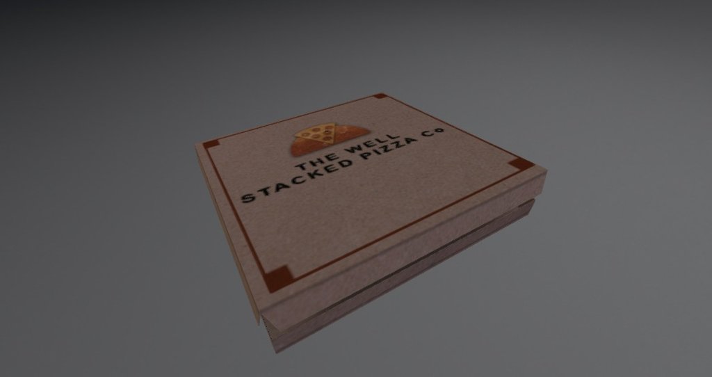 Open pizza box 3D model