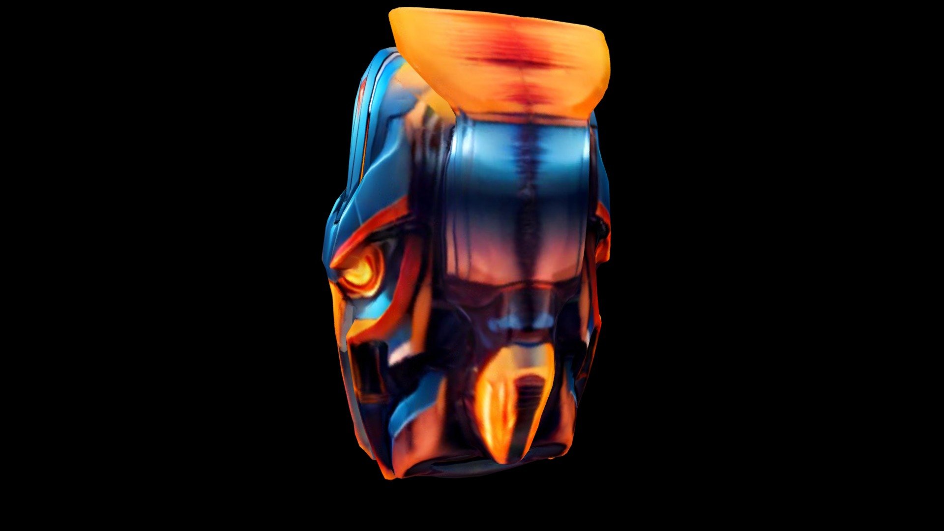 The image features an orange and blue robot head - Download Free 3D ...