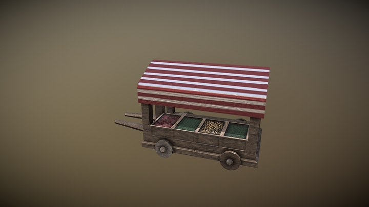 Medieval Market Cart 3D Model