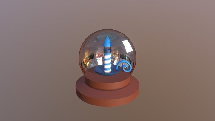 Lighthouse in a Snowglobe 3D Model