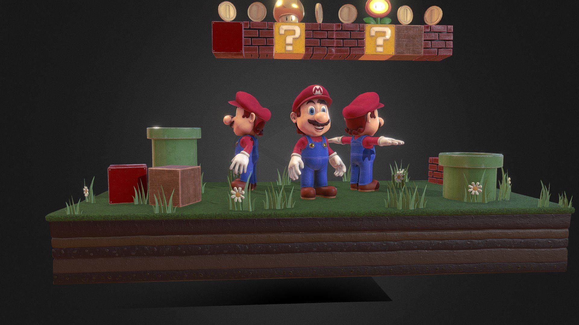 SUPER MARIO & ENVIRONMENT - 3D model by nicovangoed [7c9f6f5] - Sketchfab