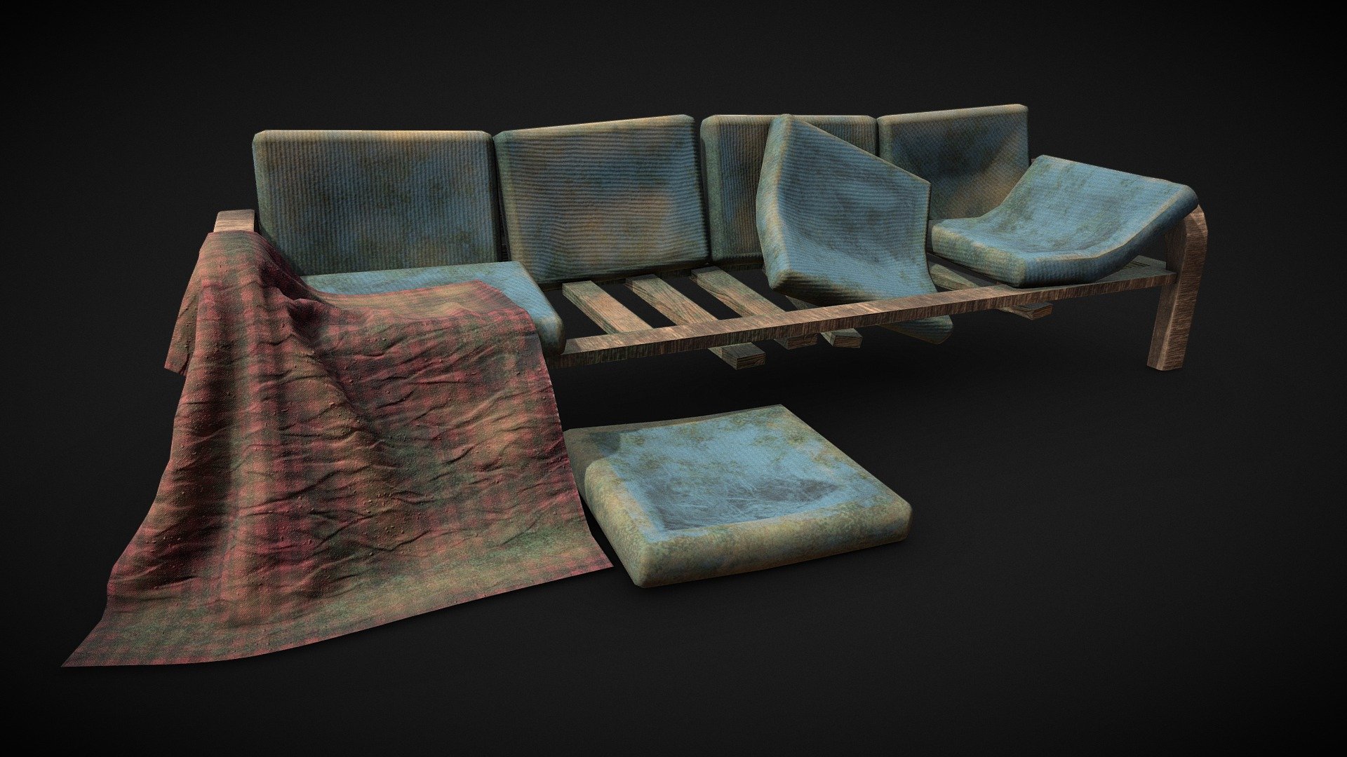 Abandoned Sofa Buy Royalty Free 3d Model By Rajatnidaria [7ca1922