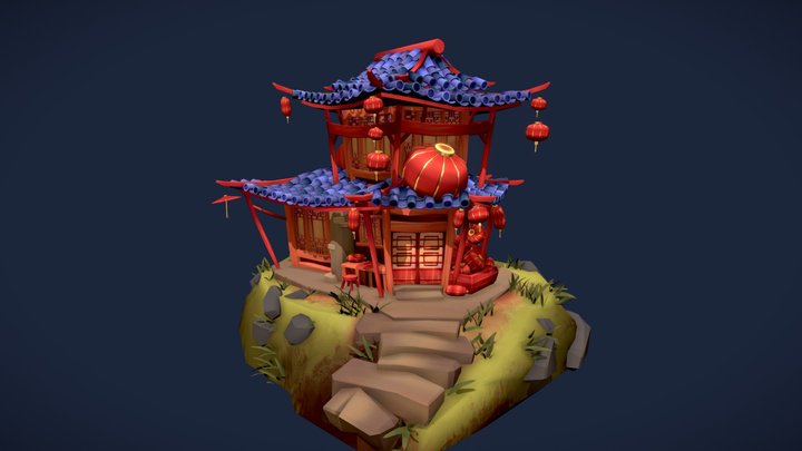 Traditional chinese lamp workshop 3D Model