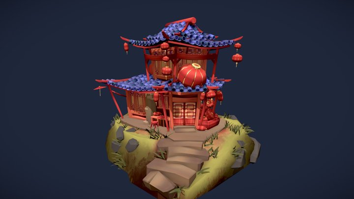 Traditional chinese lamp workshop 3D Model
