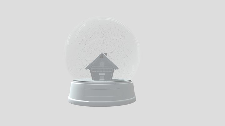 Snowy House Clay 3D Model