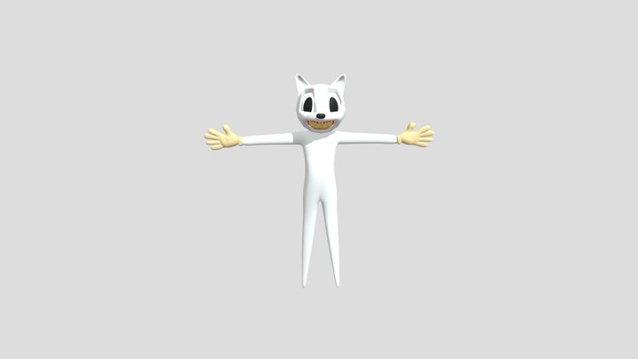 snow cartoon cat 3D Model